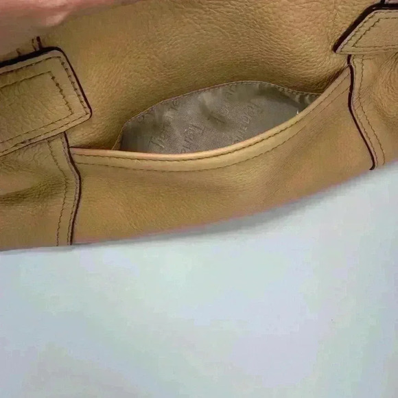 Tignanello Shoulder Bag Purse Handbag Genuine Leather Tan Brown - Picture 10 of 16